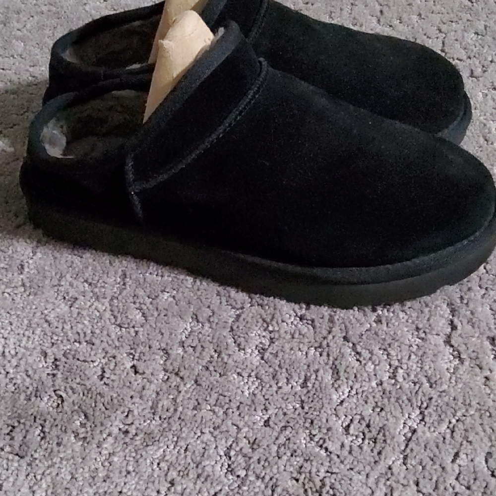 UGG Black Suede Mules